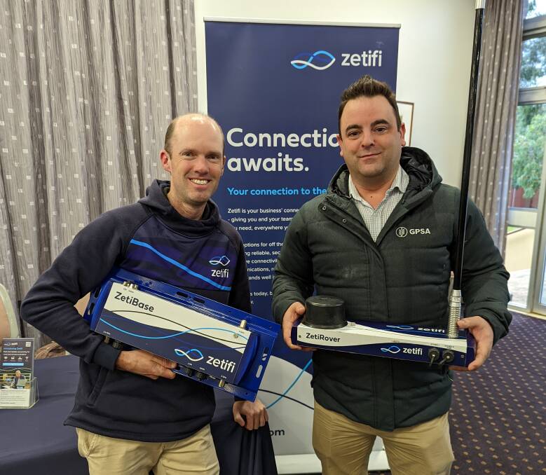 Zetifi business development manager Rob Lansdown and GPSA chief executive officer Brad Perry holding Zetifis connectivity technology to be trialled in SA.