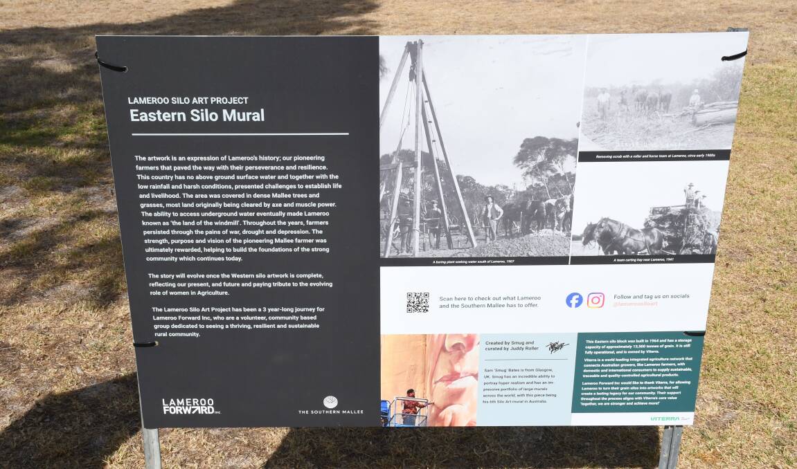 An information board tells the story of the artwork and the region's farming history.