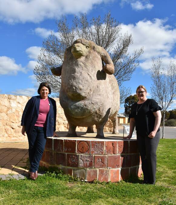 District Council of Karoonda East Murray drought support and resilience coordinator Tammy O'Malley and mayor Caroline Phillips.