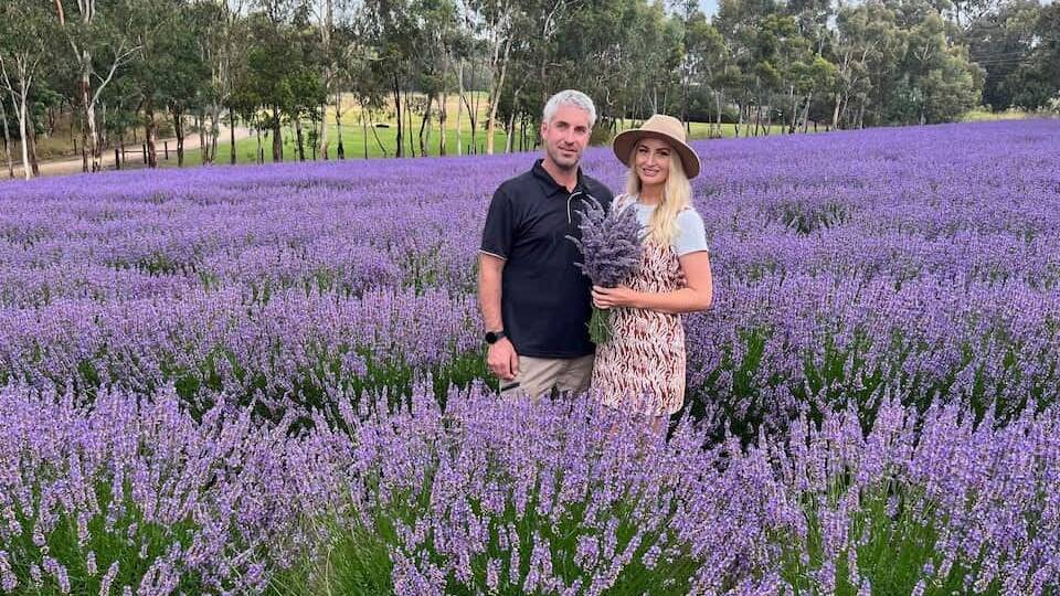 Hahndorf Lavender Estate's Thomas Mahar and Nicole Jordan. They launched a pick your own lavender experience in December and received 4500 visitors in little more than a month. Picture supplied