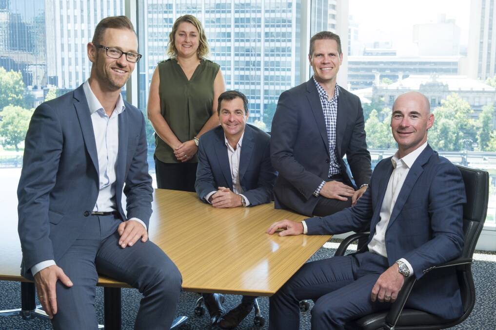 EXPERIENCE MATTERS: Ben Trengove, Paula Liddle, Martin Hill, Shane Taylor and Chris Gebhardt.