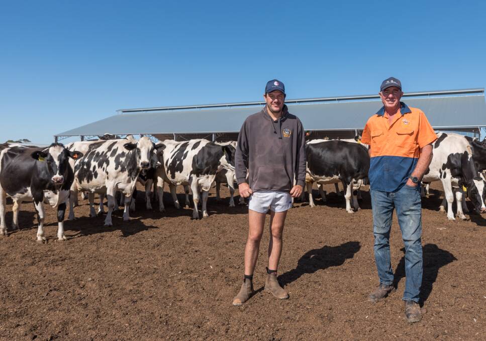 Looking to the future: Gary (right) and Justin Zweck at their Blyth dairy farm.