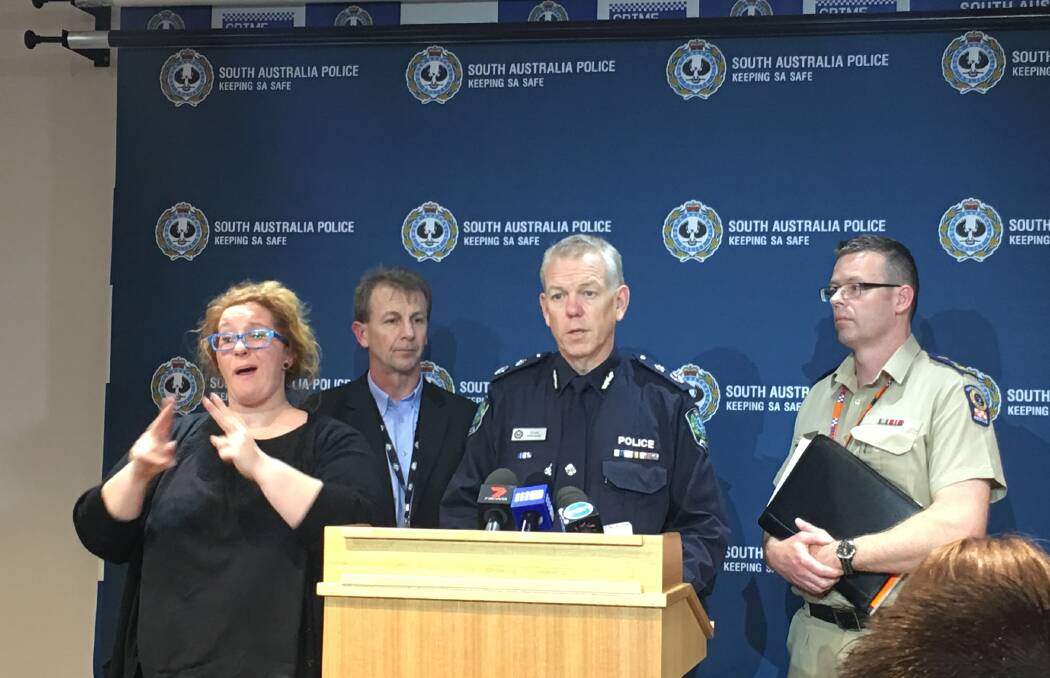 ABOVE GALE FORCE: SAPOL Commissioner of Police Grant Stevens said winds could reach a 'destructive level' never seen before in SA.