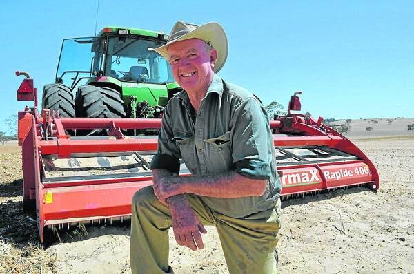 SPADING SUCCESS: Bordertown farmer Roger Groocock, pictured here clay-spading at a Mundulla property, went to Europe in 2007 on a Churchill Fellowship to investigate whether spaders were suitable for Australia.