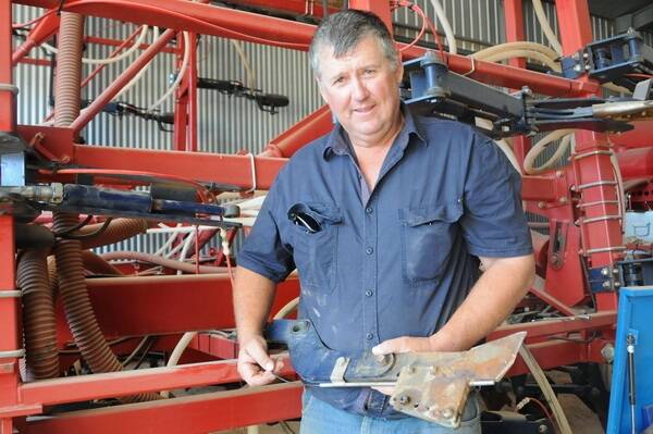LIQUID GOLD: Sanderston farmer Tim Starkey believes applying liquid UAN underneath the seed gives the crops an early boost and results in better vigour in the young plants.