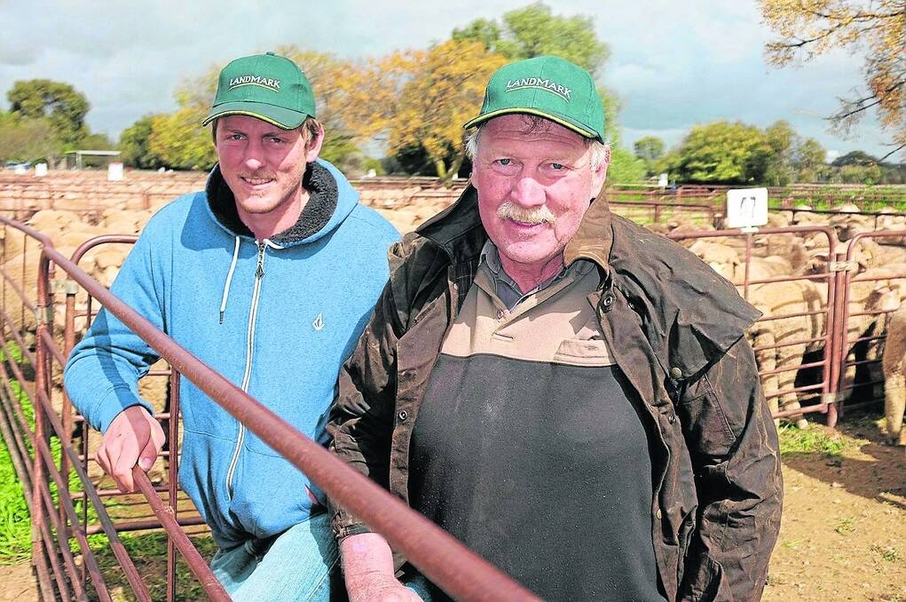 STOCKTAKE: Craig Fisher and his father Clive, Loxton, check out the stock at Jamestown market last Thursday.