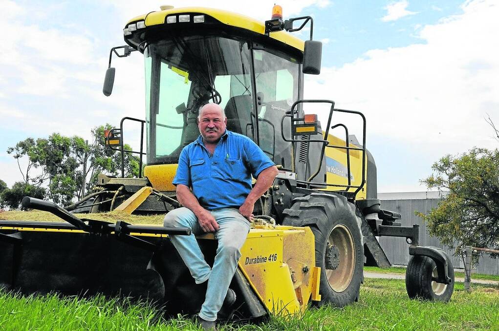INTO IT: David Floyd started cutting hay on September 27 and is tipping an overall yield of up to 17 bales a hectare.