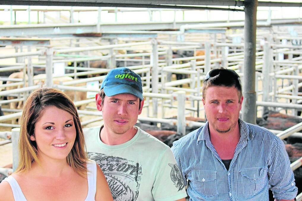 Sarah Van Der Hoogen, Echunga, Kent Butcher, Echunga, and Justin Hausler, Mount Barker, looking to buy some cows.