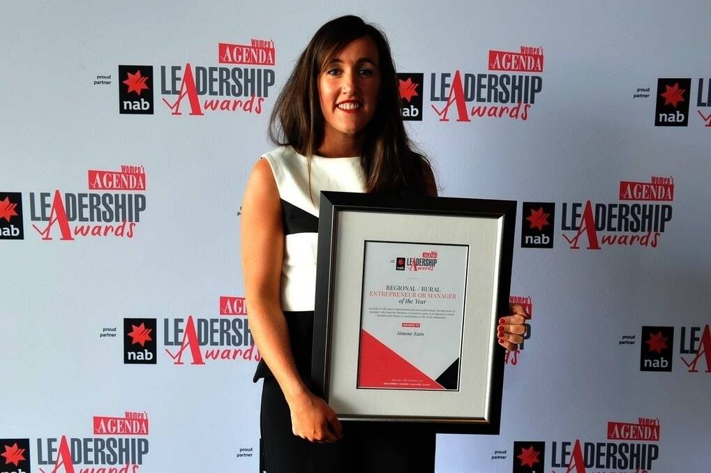 Simone Kain from Penola was awarded the Rural/Regional Entrepreneur of the Year in the NAB Women's Agenda Leadership awards for the George the Farmer interactive app she has created with business partner Ben Hood.
