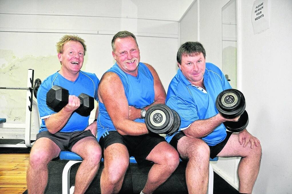 YP farmers Ben Wundersitz, Scott Hoyle and Greg Hean say their workout sessions build muscles – and friendships.