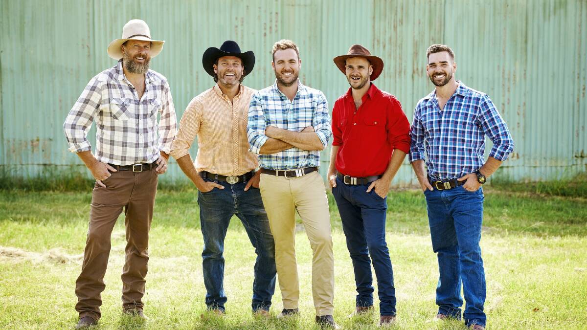 POSING IT UP: Farmers Rob, Will, Andrew, Matt and their friend Sam. Photo: Channel 7.
