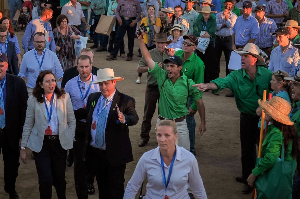 Premier Annastacia Palaszczuk was met with a less-than-warm welcome at Beef 2018 in Rockhampton earlier this month after introducing controversial vegetation management laws. Photo: Kelly Butterworth. 