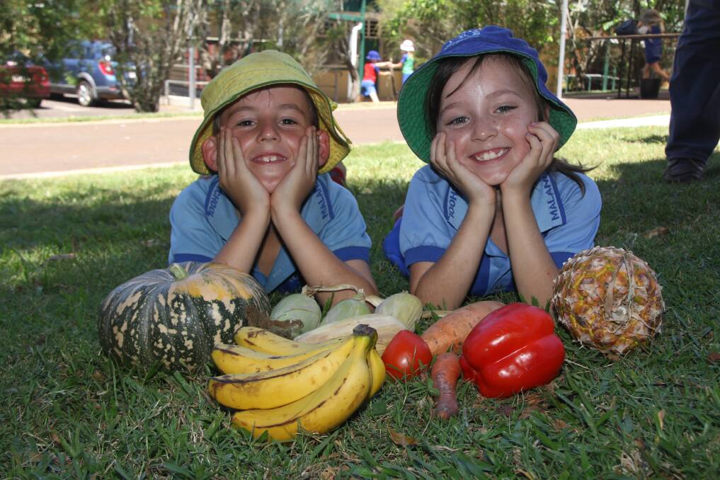 Malanda students Rhys Johnston and Danii Stremouchiw at the Moo Baa Munch event, a key part of the SIPP, in Malanda in 2016.