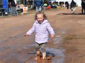 Lucy Gunn, 2, Mount Cooper, loved to splash in the puddles.