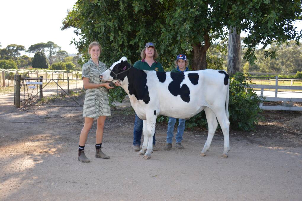 Urrbrae Agricultural High School students Isabelle Rawley, Chris Thompson and Toby Zilm. Picture by Elizabeth Anderson