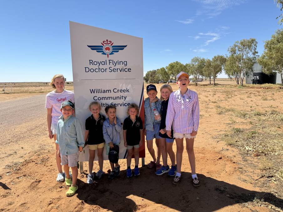 The next generation of William Creek welcomed the opening of the community health service. Picture supplied.
