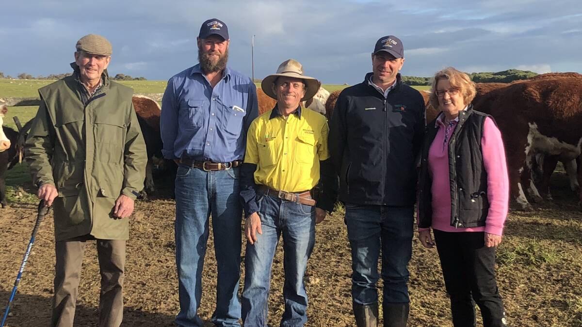 Pitlochry's Rex Anderson, Kym Lowe and Rob Giles with Pinkerton Palm Hamlyn and Steen agent Scott Bittner and Pitlochry's Stephanie Mooney.