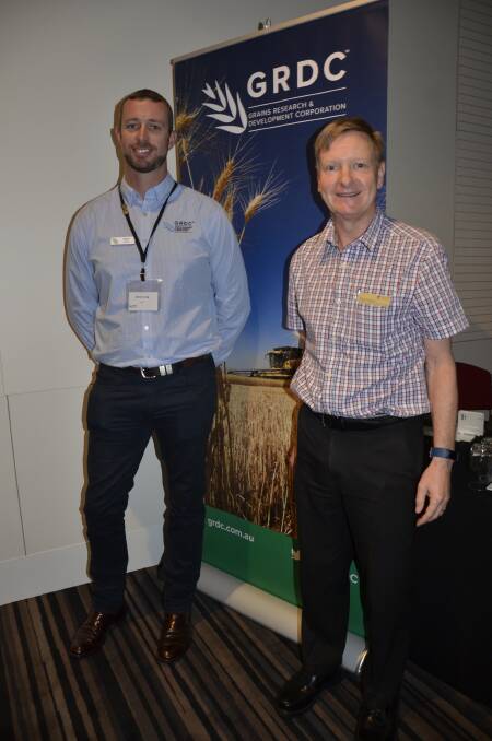 GRDC crop protection officer Aaron Long and University of Adelaide associate professor of weed management Christopher Preston, who is urging croppers to avoid resistance issues through herbicide rotation.