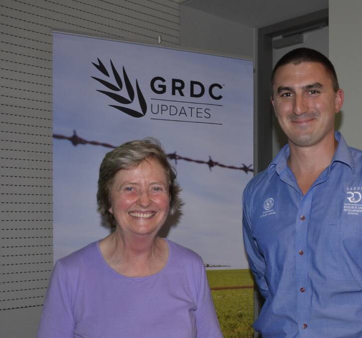 SARDI research scientist Marg Evans and research agronomist Blake Gontar were guest speakers at the recent GRDC update held in Adelaide.