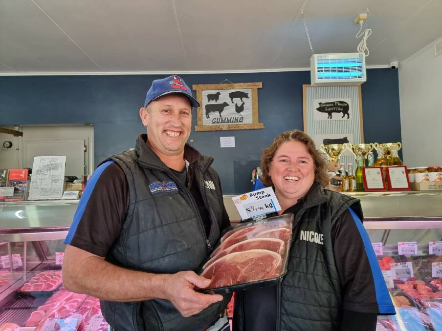 Tough job: Cummins Meat Store owners Glenn and Nicole Buddle are doing their best to remain affordable to the end consumer wanting local products.
