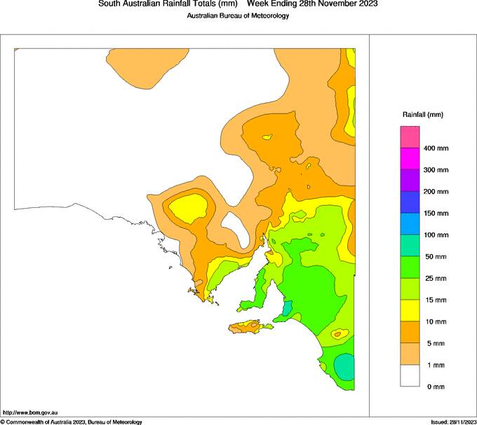 Rainfall from across the state over the past week. Picture supplied.