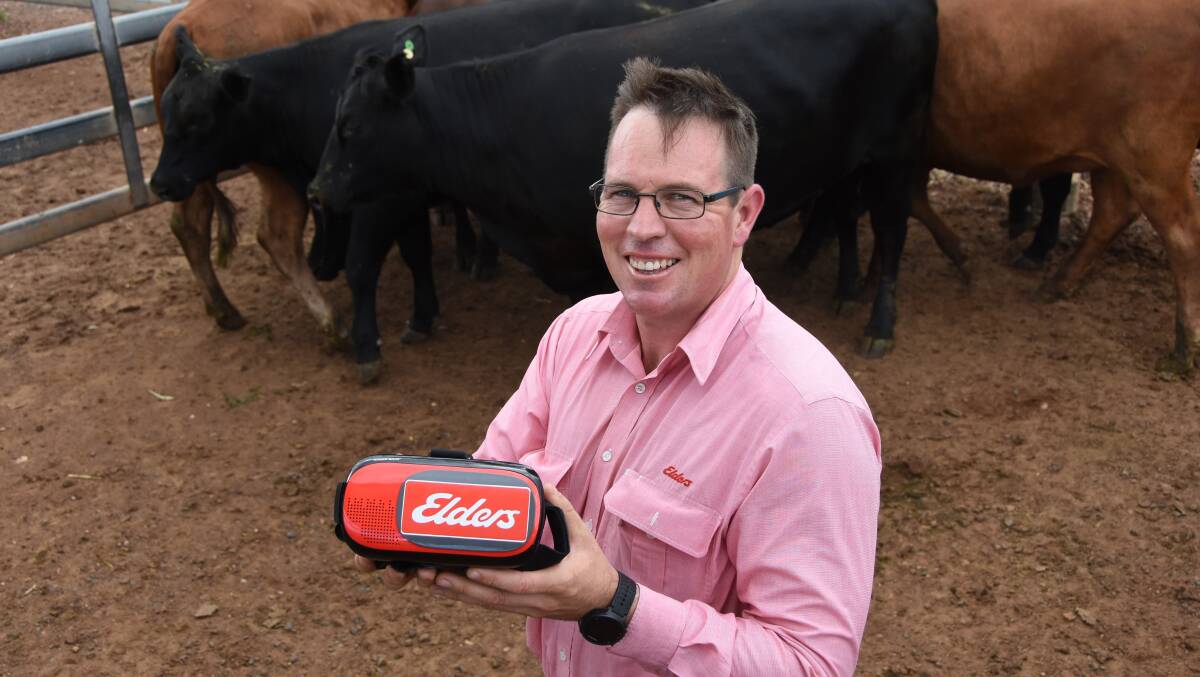 Elders Queensland Livestock Sales Manager Paul Holm with a pair of virtual reality goggles.