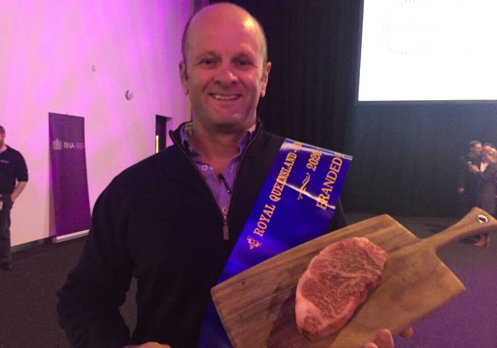 Sales and marketing general manager David Clark with Stockyard's grand champion and gold medal winning Stockyard Kiwami brand Wagyu beef. 