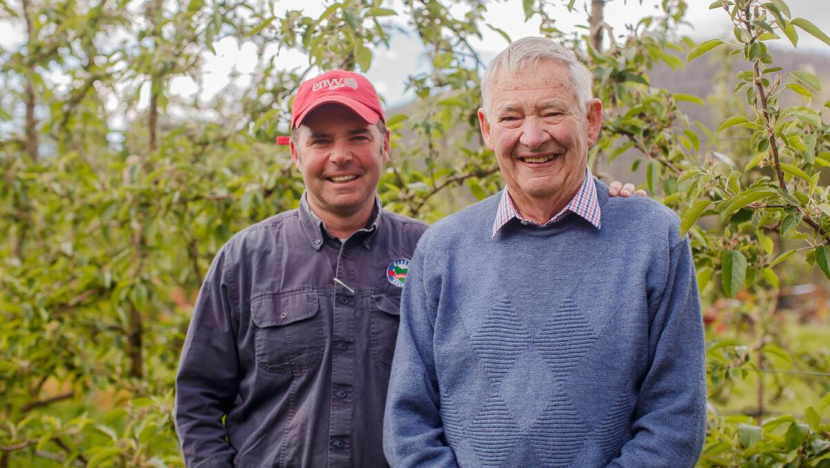 Howard Hansen and his father, Carl, have been instrumental in forwarding the apple industry in Tasmania.