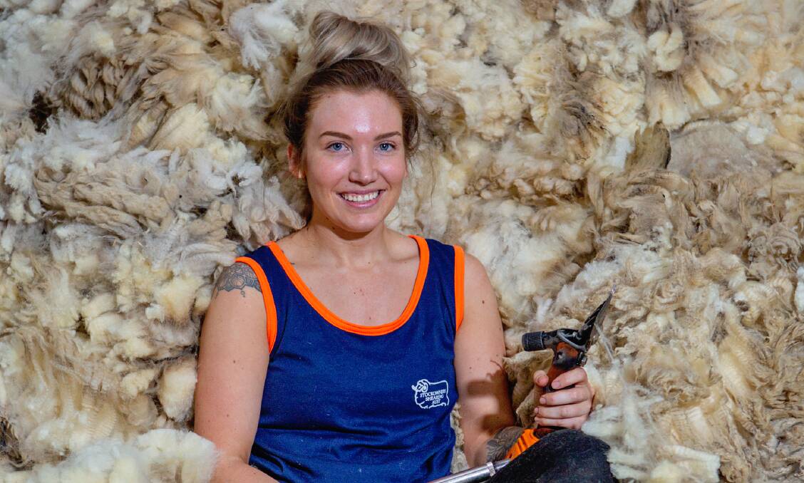 Lobethal trainee shearer Jenna Maxwell attended a shearing school at Furner earlier this year to perfect her technique. Read her story at number 5.