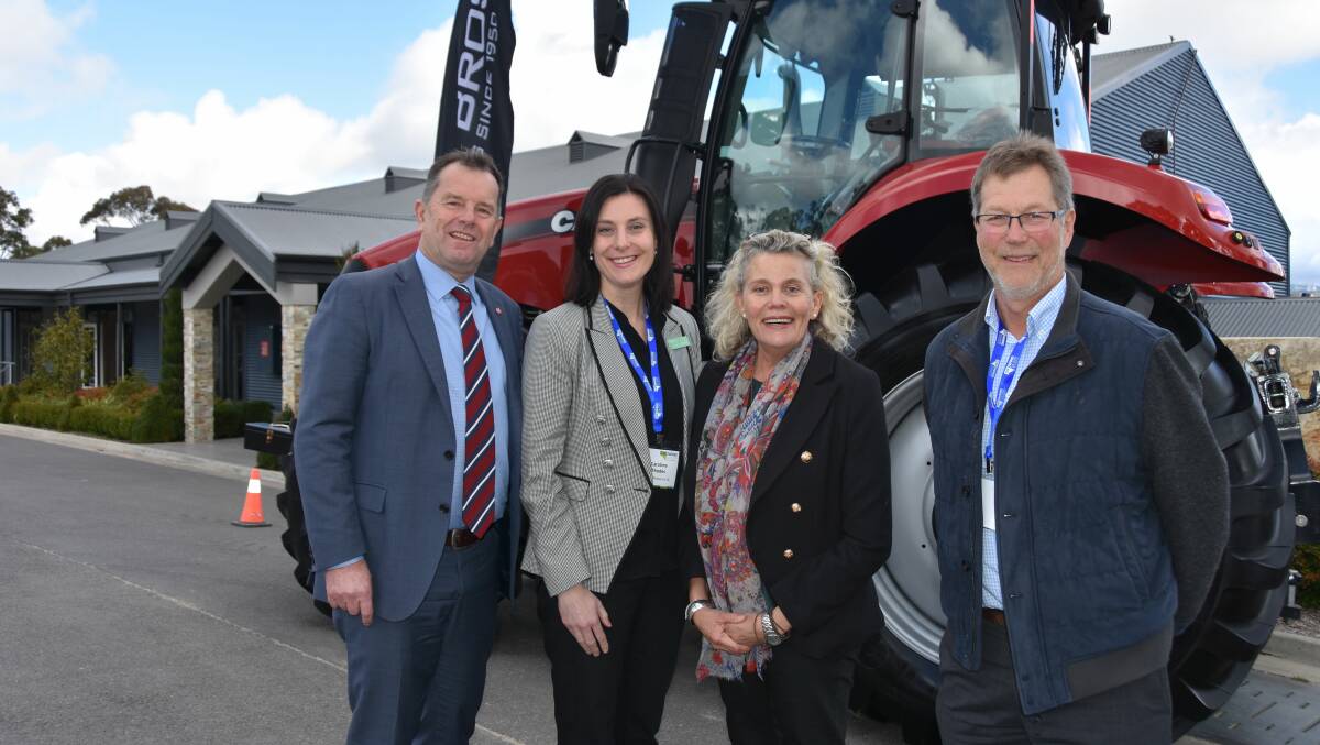 Then-Primary Industries Minister Tim Whetstone with Grain Producers SA CEO Caroline Rhodes, NFF president Fiona Simson and Livestock SA president Joe Keynes at the 2019 Growing SA conference. The event has now been cancelled or postponed for two consecutive years.