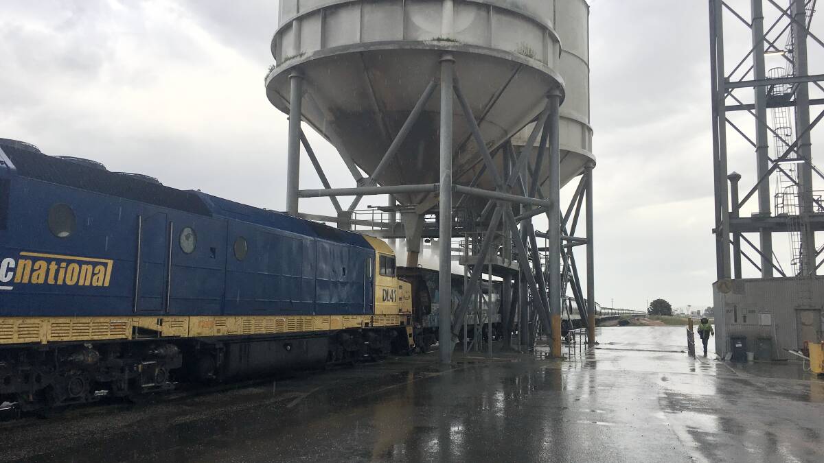 A Viterra train being loaded at Bowmans recently.