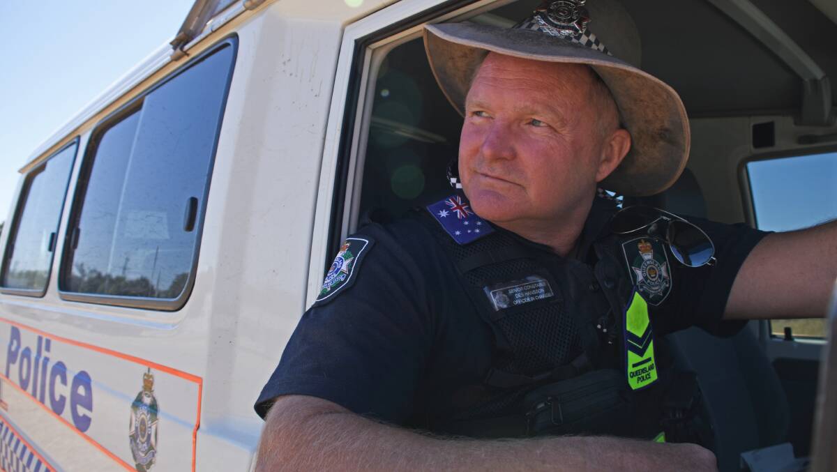 BYE DES: The time has come for Sen Constable Hansson to retire from his single cop posting in McKinlay. Picture: Lydia Lynch. 